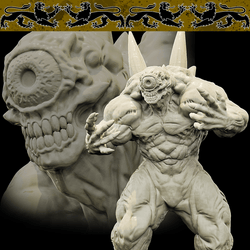 3D Printed Bestiary Vol. 4 Nafarrate - Noventash'Ma Cyclops 32mm Ragnarok D&D (Online Only)