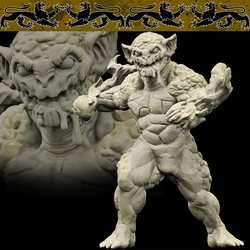 3D Printed Bestiary Vol. 4 Nafarrate - Onyx Elemental 32mm Ragnarok D&D (Online Only)