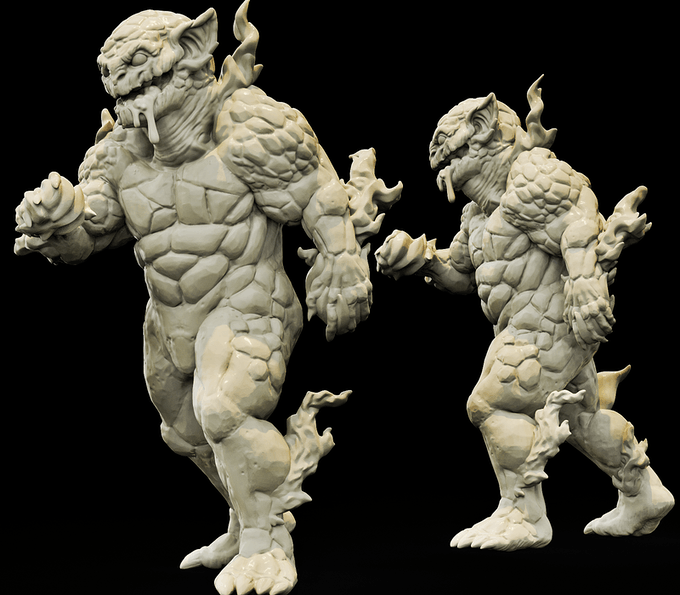 3D Printed Bestiary Vol. 4 Nafarrate - Onyx Elemental 32mm Ragnarok D&D (Online Only)