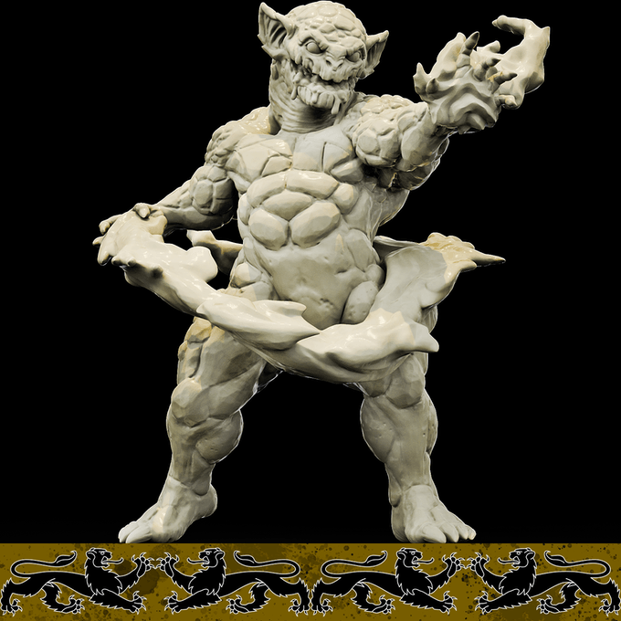 3D Printed Bestiary Vol. 4 Nafarrate - Onyx Elemental 32mm Ragnarok D&D (Online Only)