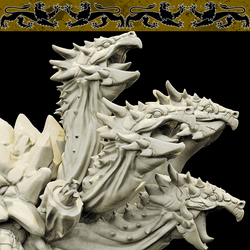 3D Printed Bestiary Vol. 4 Nafarrate - Plaqwum Turtle Hydra 32mm Ragnarok D&D (Online Only)
