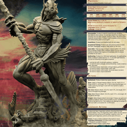 3D Printed Bestiary Vol. 4 Nafarrate - Proteus Merfolk 32mm Ragnarok D&D (Online Only)