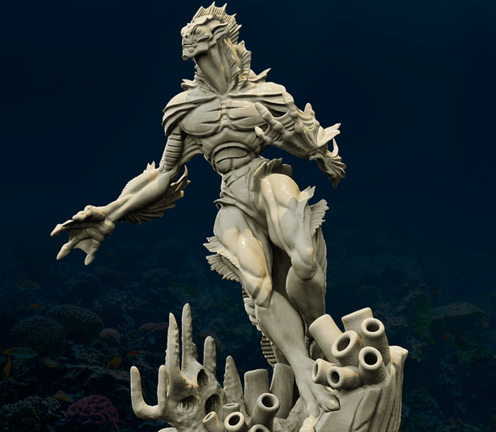 3D Printed Bestiary Vol. 4 Nafarrate - Proteus Merfolk 32mm Ragnarok D&D (Online Only)