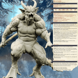 3D Printed Bestiary Vol. 4 Nafarrate - Quas'kuma Demon Fiend 32mm Ragnarok D&D (Online Only)