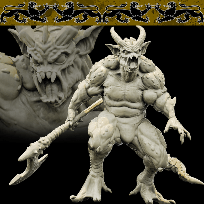 3D Printed Bestiary Vol. 4 Nafarrate - Quas'kuma Demon Fiend 32mm Ragnarok D&D (Online Only)