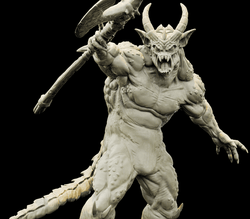 3D Printed Bestiary Vol. 4 Nafarrate - Quas'kuma Demon Fiend 32mm Ragnarok D&D (Online Only)