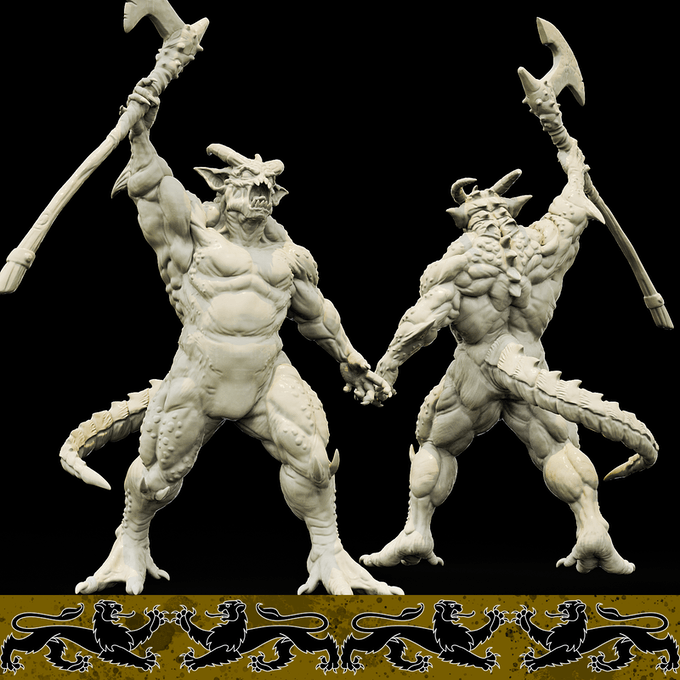 3D Printed Bestiary Vol. 4 Nafarrate - Quas'kuma Demon Fiend 32mm Ragnarok D&D (Online Only)