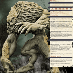 3D Printed Bestiary Vol. 4 Nafarrate - Quathar Fiend 32mm Ragnarok D&D (Online Only)