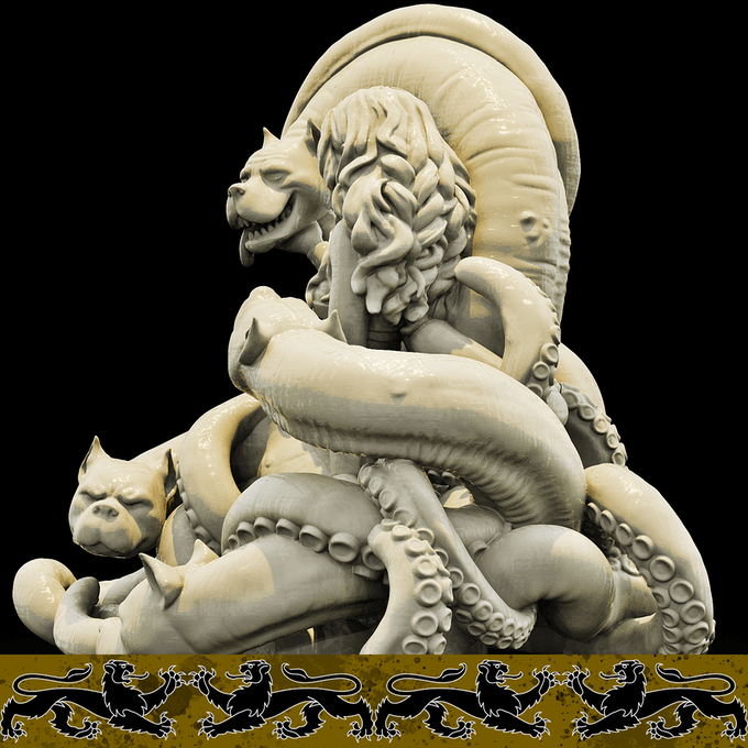 3D Printed Bestiary Vol. 4 Nafarrate - Scylla Fiend 32mm Ragnarok D&D (Online Only)