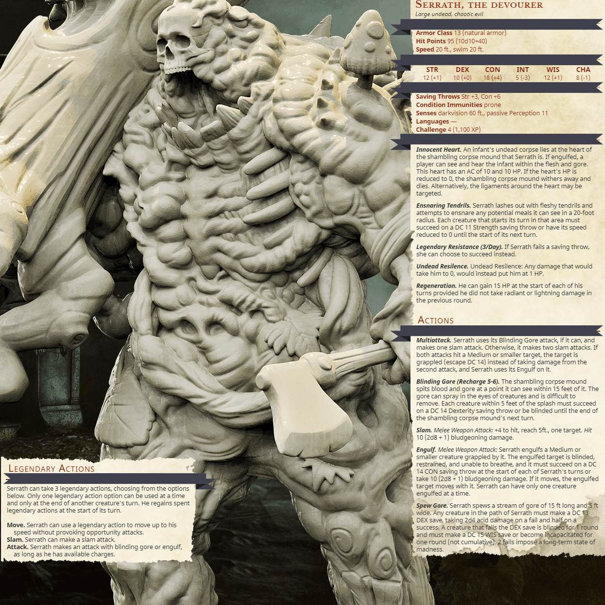 3D Printed Bestiary Vol. 4 Nafarrate - Serrath Shambling Mound 32mm Ragnarok D&D (Online Only)