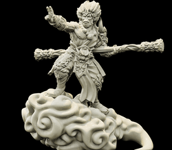 3D Printed Bestiary Vol. 4 Nafarrate - Sun Wukong Ape Warrior 32mm Ragnarok D&D (Online Only)