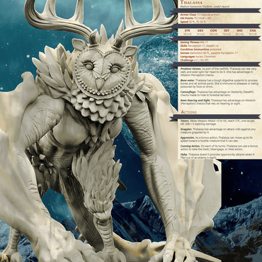 3D Printed Bestiary Vol. 4 Nafarrate - Thalassa Owlfolk 32mm Ragnarok D&D (Online Only)