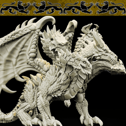 3D Printed Bestiary Vol. 4 Nafarrate - Tiamat Hydra 32mm Ragnarok D&D (Online Only)