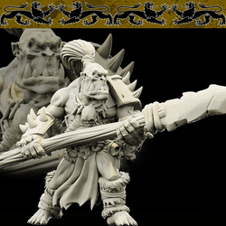 3D Printed Bestiary Vol. 4 Nafarrate - Tog Male Orc Warrior 32mm Ragnarok D&D (Online Only)