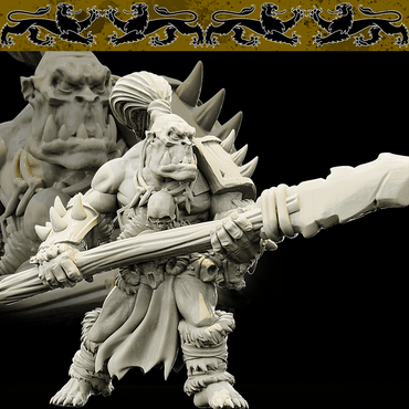 3D Printed Bestiary Vol. 4 Nafarrate - Tog Male Orc Warrior 32mm Ragnarok D&D (Online Only)