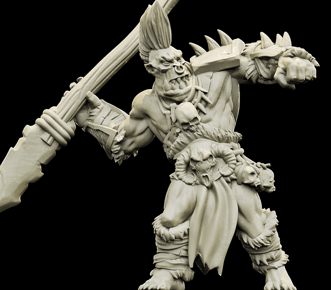 3D Printed Bestiary Vol. 4 Nafarrate - Tog Male Orc Warrior 32mm Ragnarok D&D (Online Only)