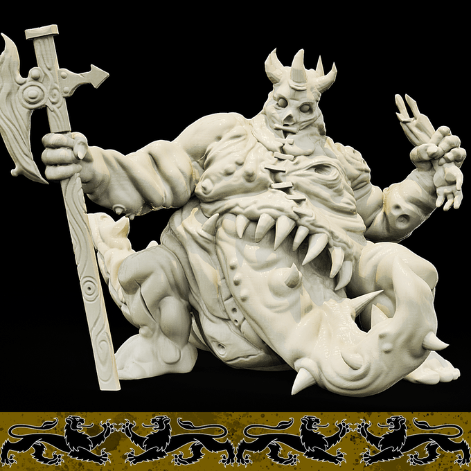 3D Printed Bestiary Vol. 4 Nafarrate - Undead Froghemoth 32mm Ragnarok D&D (Online Only)
