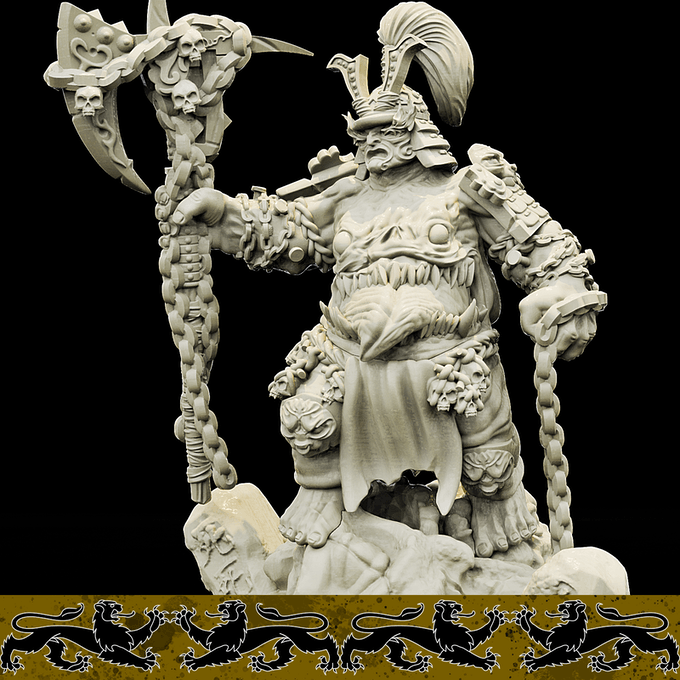 3D Printed Bestiary Vol. 4 Nafarrate - Xing Tiang Chinese Warrior 32mm Ragnarok D&D (Online Only)