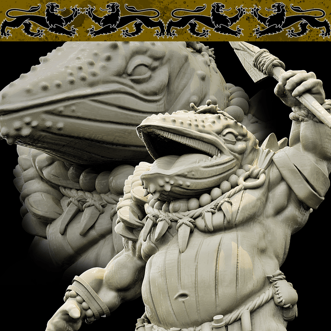 3D Printed Bestiary Vol. 4 Nafarrate - Xjemi Whale Warrior 32mm Ragnarok D&D (Online Only)