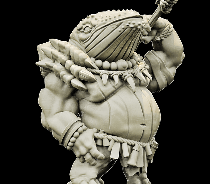 3D Printed Bestiary Vol. 4 Nafarrate - Xjemi Whale Warrior 32mm Ragnarok D&D (Online Only)