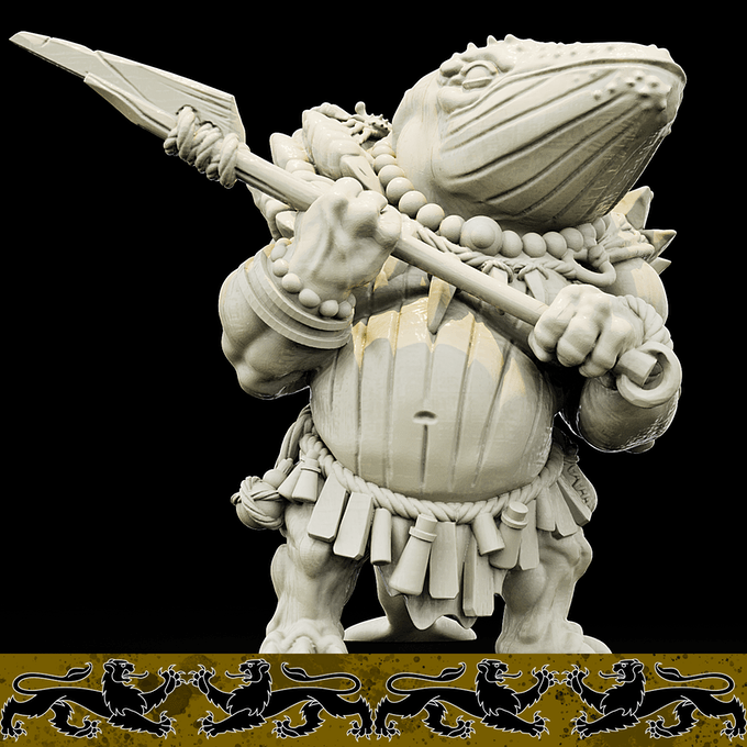 3D Printed Bestiary Vol. 4 Nafarrate - Xjemi Whale Warrior 32mm Ragnarok D&D (Online Only)