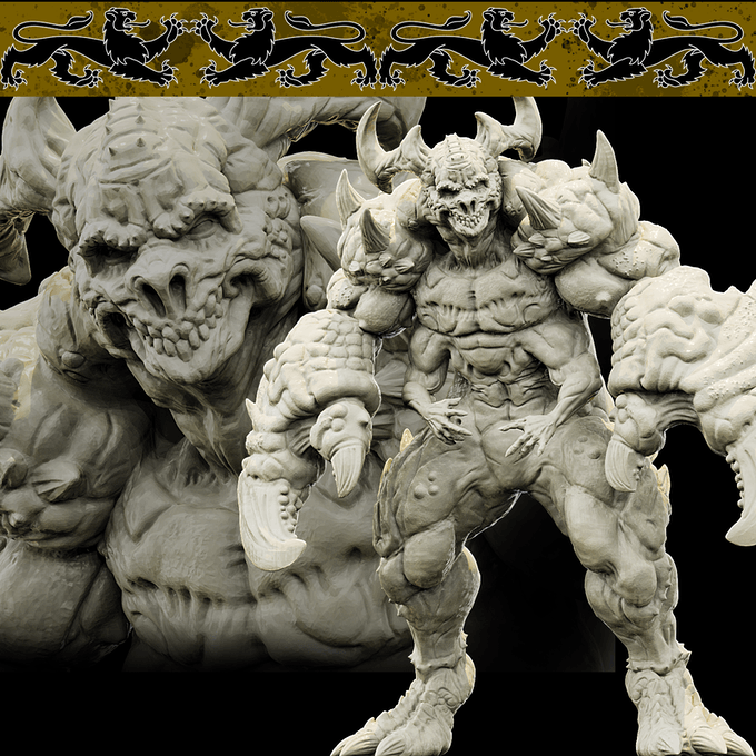 3D Printed Bestiary Vol. 4 Nafarrate - Zisglabrezu Demon Fiend 32mm Ragnarok D&D (Online Only)