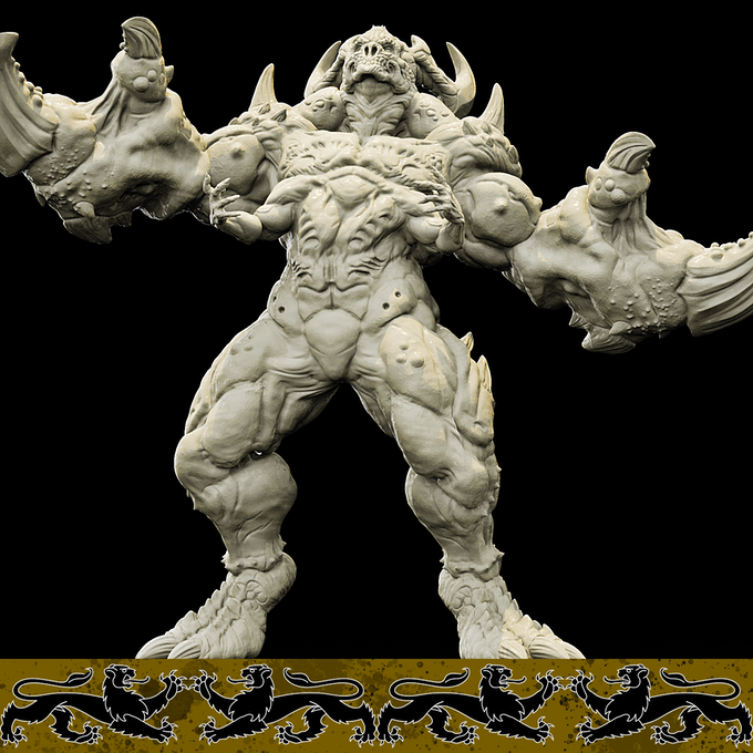 3D Printed Bestiary Vol. 4 Nafarrate - Zisglabrezu Demon Fiend 32mm Ragnarok D&D (Online Only)