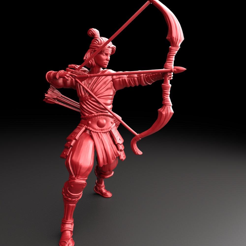 3D Printed Bestiary Vol. 5 Nafarrate - Archer Samurai 32mm Ragnarok D&D (Online Only)