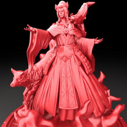 3D Printed Bestiary Vol. 5 Nafarrate Inari - 32mm Ragnarok D&D (Online Only)