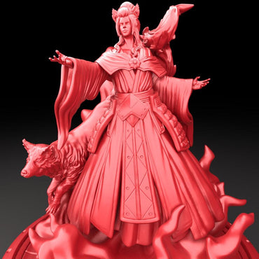 3D Printed Bestiary Vol. 5 Nafarrate Inari - 32mm Ragnarok D&D (Online Only)