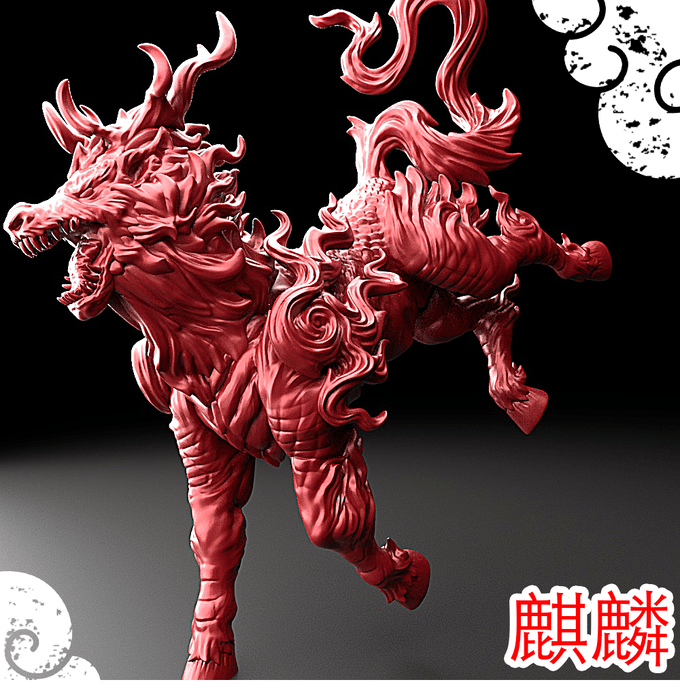 3D Printed Bestiary Vol. 5 Nafarrate - Kirin 32mm Ragnarok D&D (Online Only)