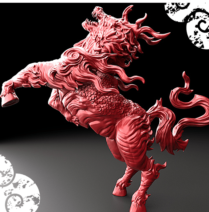 3D Printed Bestiary Vol. 5 Nafarrate - Kirin 32mm Ragnarok D&D (Online Only)