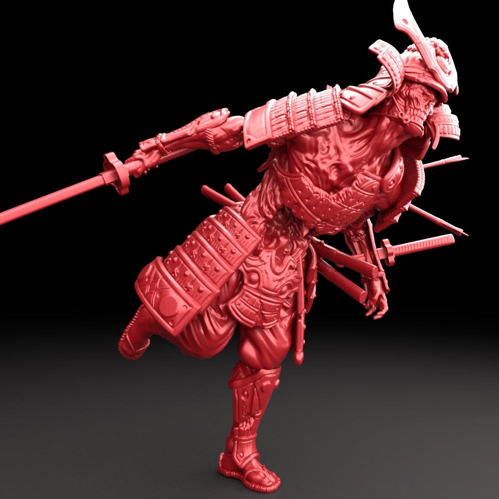 3D Printed Bestiary Vol. 5 Nafarrate - Zombie Samurai 32mm Ragnarok D&D (Online Only)