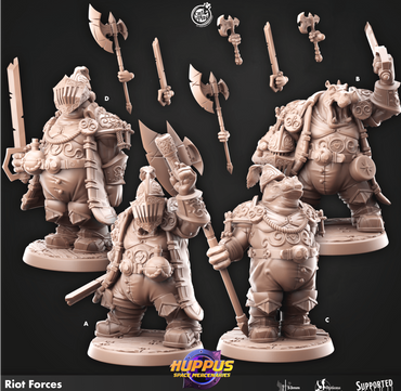 3D Printed Cast n Play 620 Riot Forces Huppus, Space Mercenaries Set 28mm 32mm D&D (Online Only)