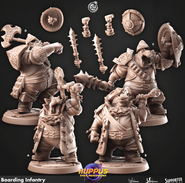 3D Printed Cast n Play 621 Boarding Infantry Huppus, Space Mercenaries Set 28mm 32mm D&D (Online Only)