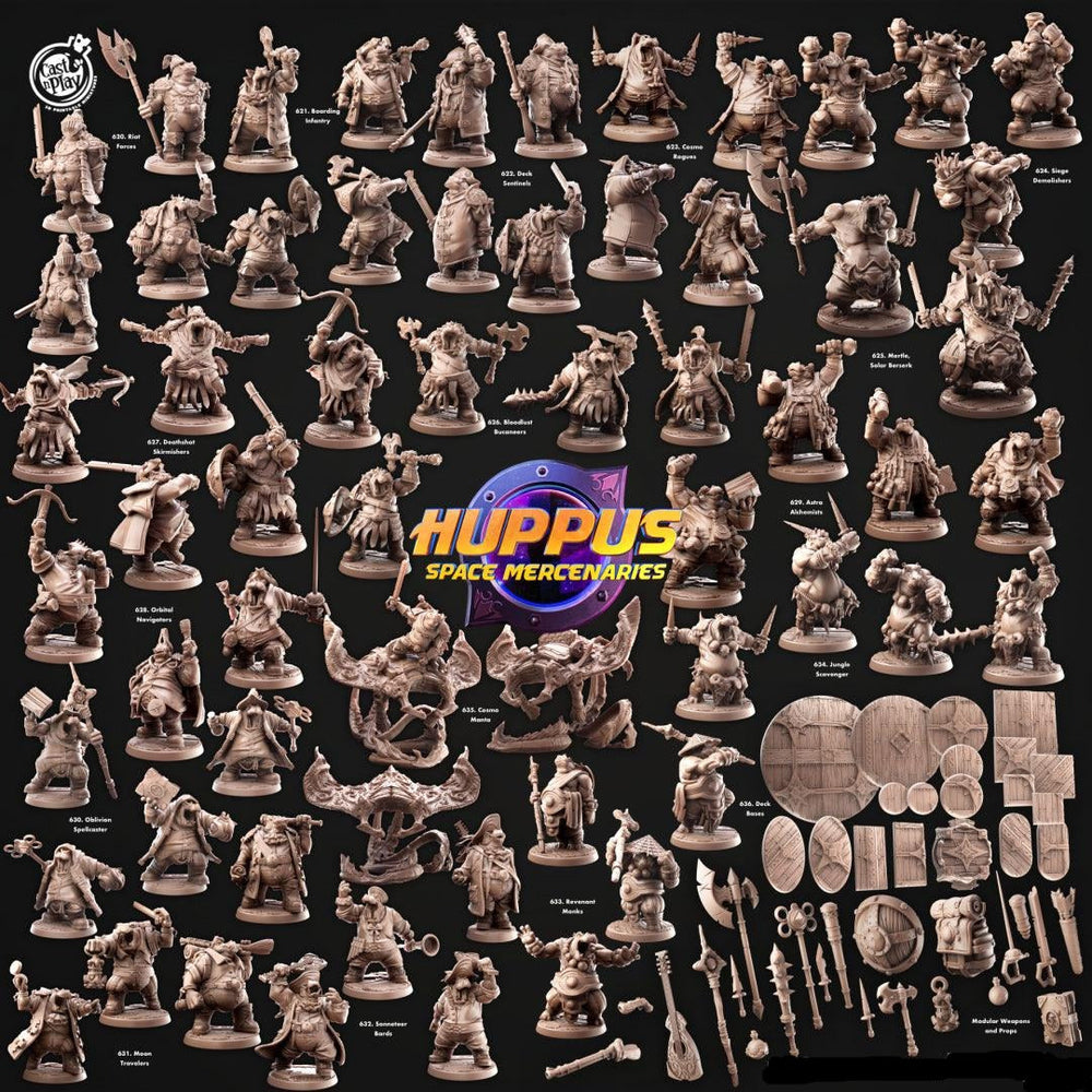 3D Printed Cast n Play 621 Boarding Infantry Huppus, Space Mercenaries Set 28mm 32mm D&D (Online Only)