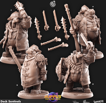 3D Printed Cast n Play 622 Deck Sentinels Huppus, Space Mercenaries Set 28mm 32mm D&D (Online Only)
