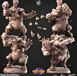 3D Printed Cast n Play 624 Siege Demolishers Huppus, Space Mercenaries Set 28mm 32mm D&D (Online Only)