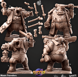 3D Printed Cast n Play 631 Moon Travelers Huppus, Space Mercenaries Set 28mm 32mm D&D (Online Only)