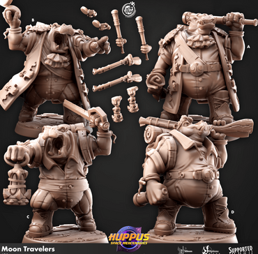 3D Printed Cast n Play 631 Moon Travelers Huppus, Space Mercenaries Set 28mm 32mm D&D (Online Only)