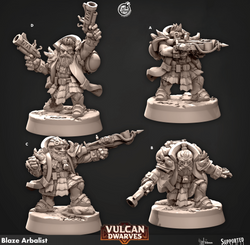 3D Printed Cast n Play 676 Blaze Arbalist Vulcan Dwarves Set 28mm 32mm D&D (Online Only)