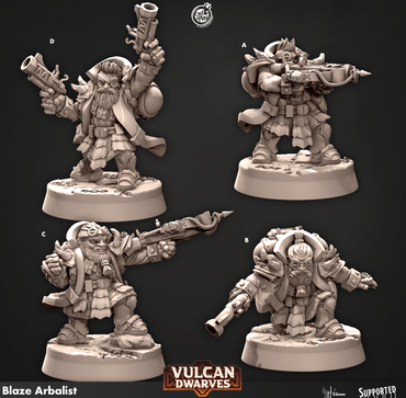 3D Printed Cast n Play 676 Blaze Arbalist Vulcan Dwarves Set 28mm 32mm D&D (Online Only)