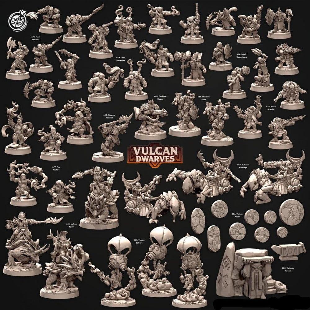 3D Printed Cast n Play 681 Thoromir Lume Vulcan Dwarves Set 28mm 32mm D&D (Online Only)