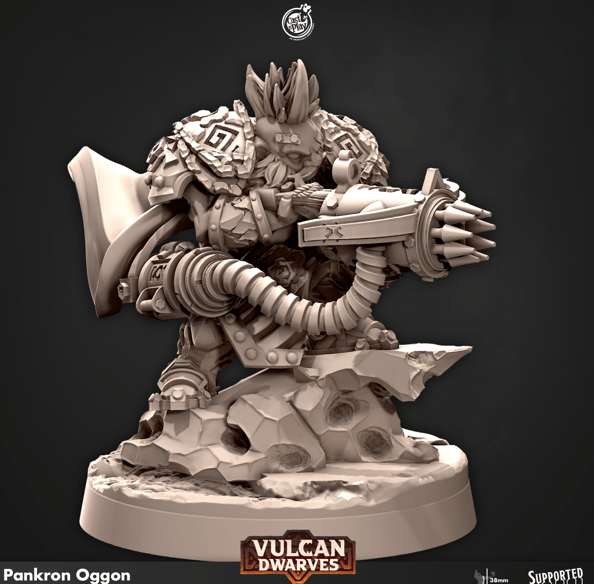 3D Printed Cast n Play 682 Pankron Oggon Vulcan Dwarves Set 28mm 32mm D&D (Online Only)