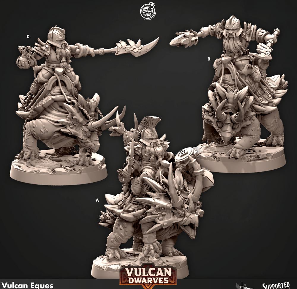 3D Printed Cast n Play 683 Vulcan Eques Vulcan Dwarves Set 28mm 32mm D&D (Online Only)