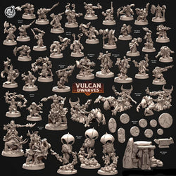 3D Printed Cast n Play 684 Vulcanic Carriage Vulcan Dwarves Set 28mm 32mm D&D (Online Only)