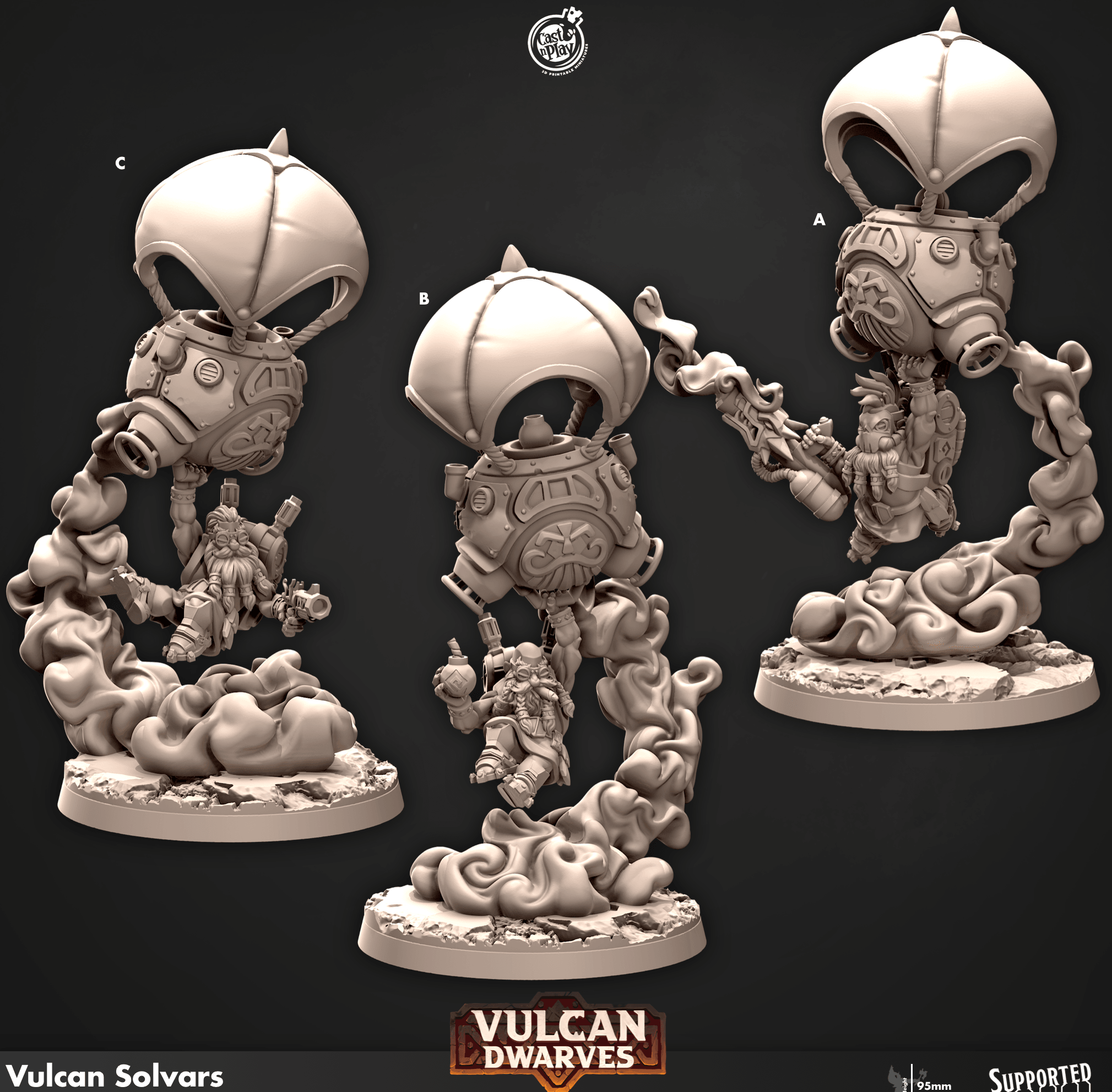 3D Printed Cast n Play 685 Vulcan Solvars Vulcan Dwarves Set 28mm 32mm D&D (Online Only)