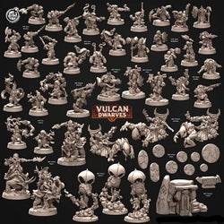 3D Printed Cast n Play 687 Vulcanic Terrain Vulcan Dwarves Set 28mm 32mm D&D (Online Only)