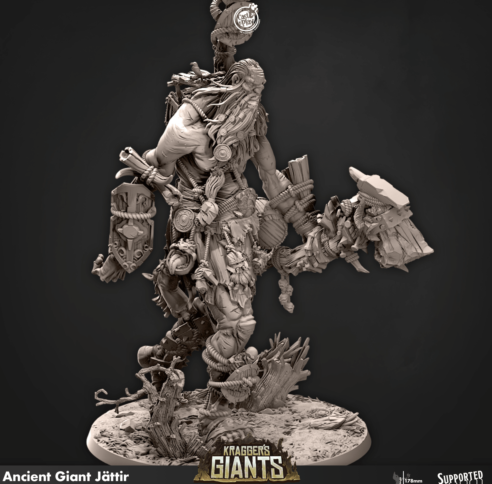 3D Printed Cast n Play 689 Ancient Giant Jattir Kragger's Giants Set 28mm 32mm D&D (Online Only)