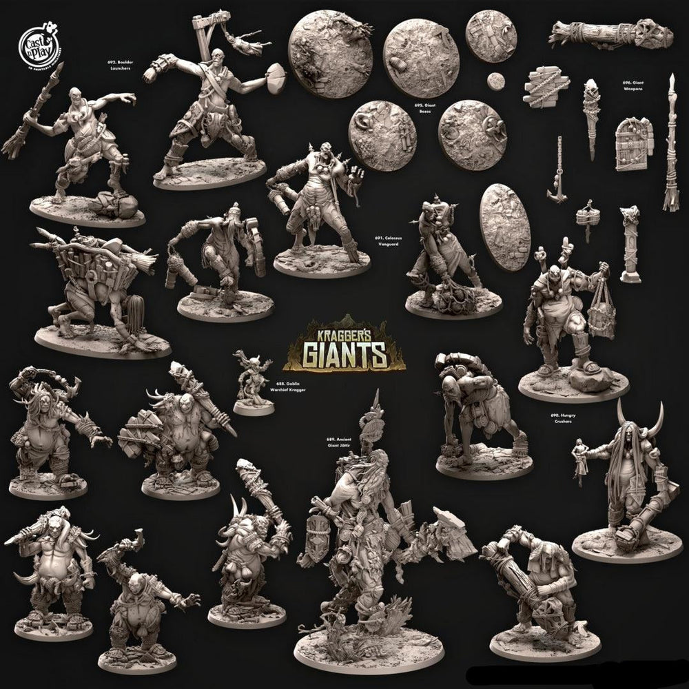 3D Printed Cast n Play 691 Colossus Vanguard Kragger's Giants Set 28mm 32mm D&D (Online Only)